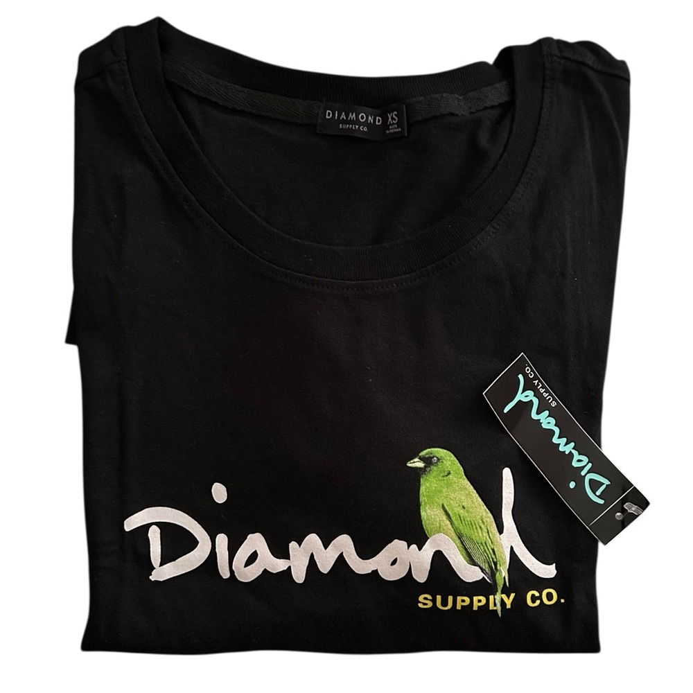 Diamond Supply Co. “Bird Talk” Graphic T-Shirt Black & Green Men’s XS-2 NWT - Picture 1 of 6